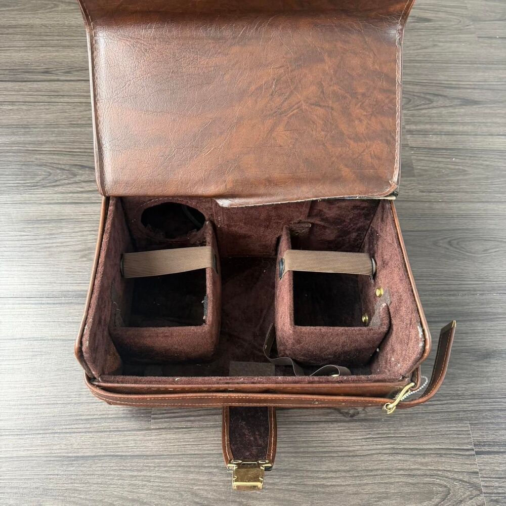 Vintage 90s Leather Hard Case Diamond Elmarit SLR EL- 88w Camera Bag